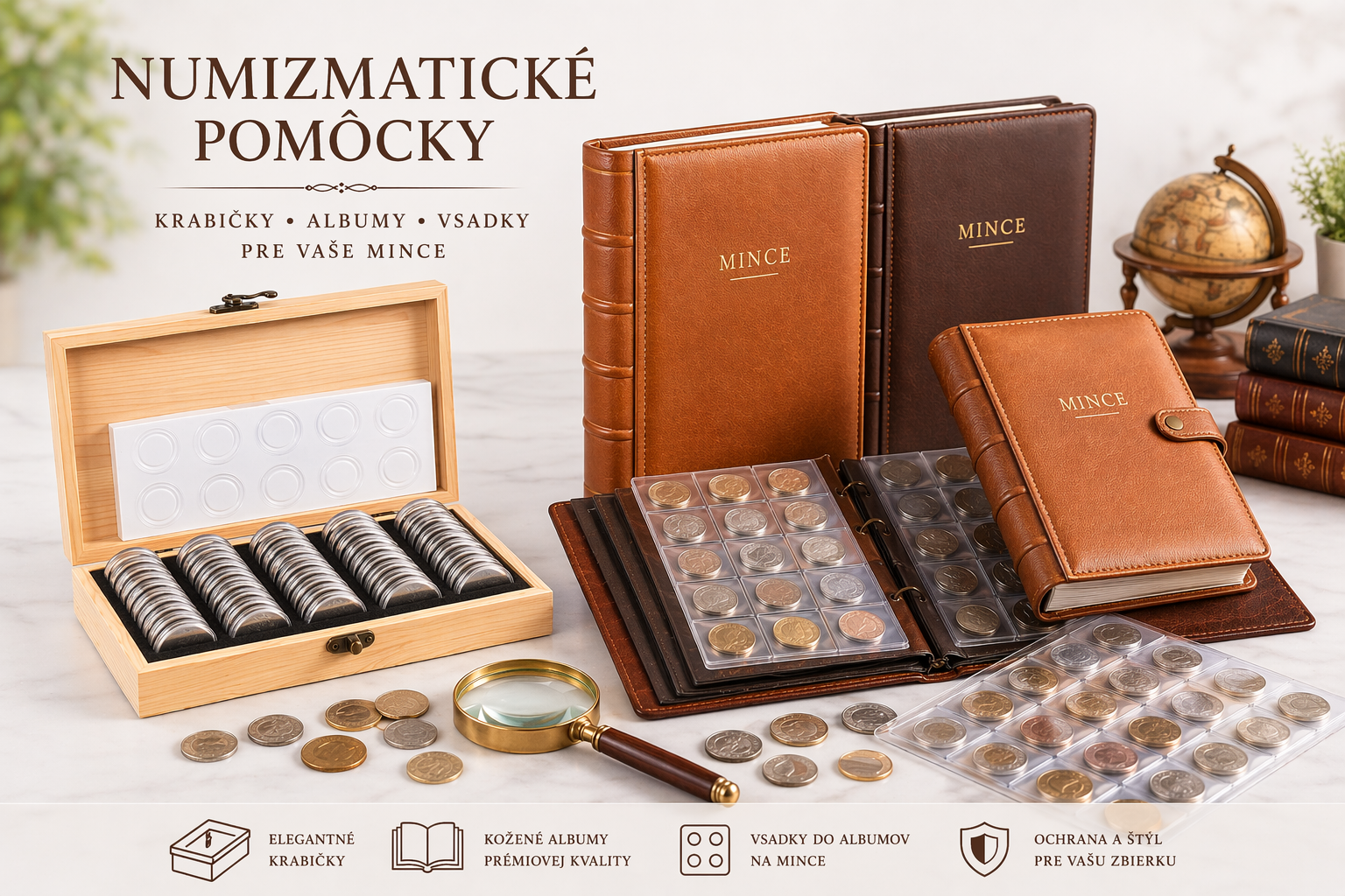 NUMIZMATICKÉ ALBUMY,KRABIČKY